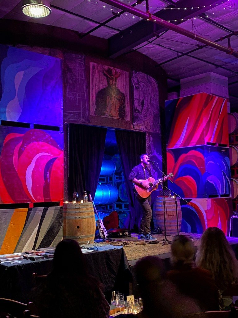 Acoustic guitarist performing live at Standing Sun Wines